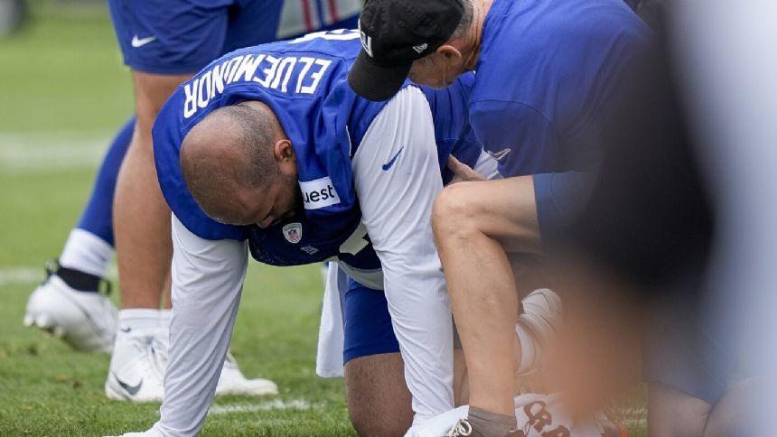 Giants' Jermaine Eluemunor is OK after collision with Dexter Lawrence in first camp practice