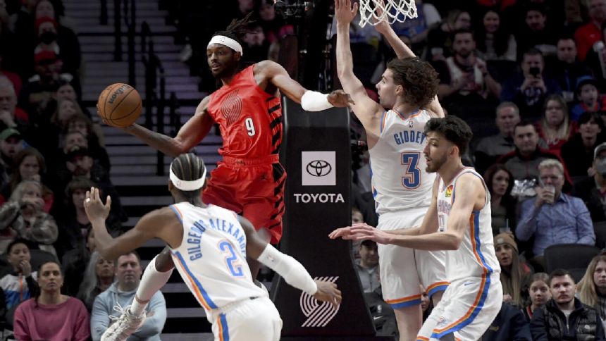 Gilgeous-Alexander has 35 and Thunder hold off Blazers 128-120