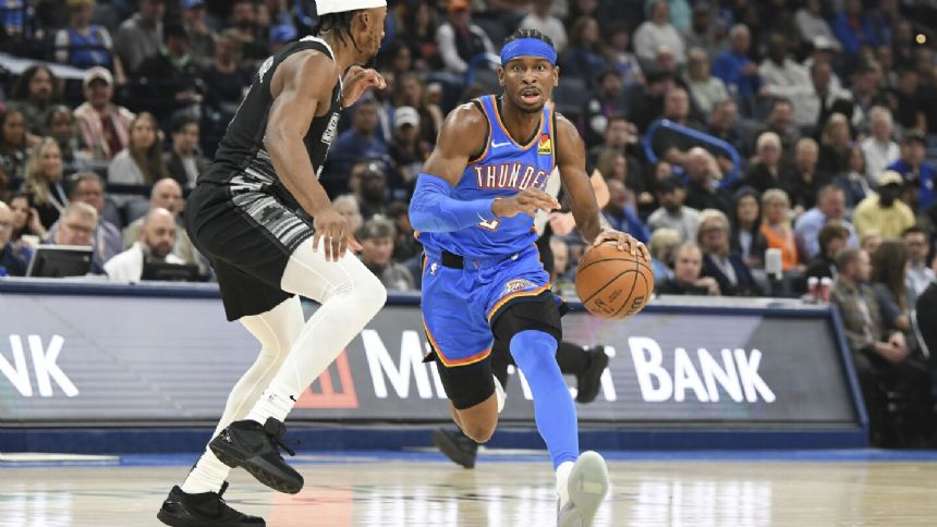 Gilgeous-Alexander scores 26 as Thunder roll past Wembanyama-less Spurs, 127-89