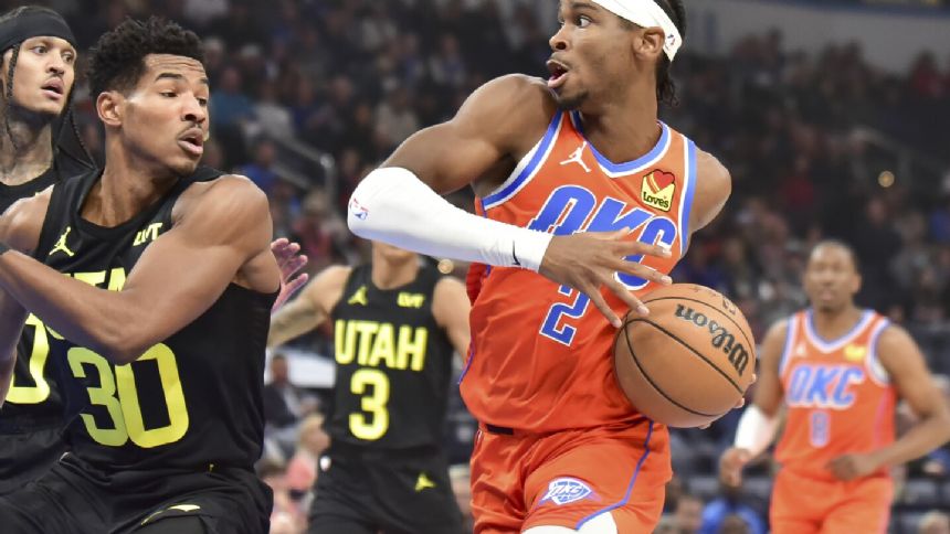 Gilgeous-Alexander scores 30 in 3 quarters as Thunder top Jazz 134-120
