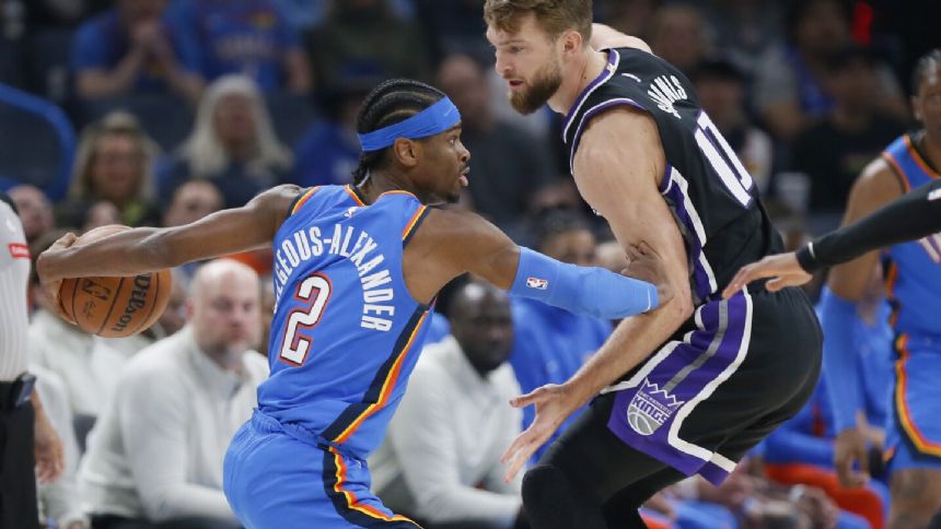 Gilgeous-Alexander scores 40 as Thunder top Kings; Sabonis' double-double streak ends at 61 games