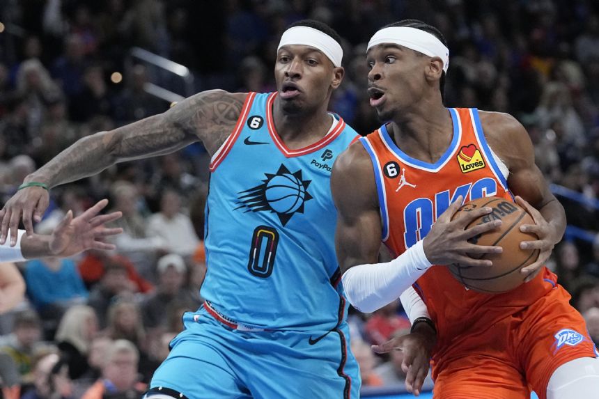 Gilgeous-Alexander scores 40 as Thunder top Suns 124-120