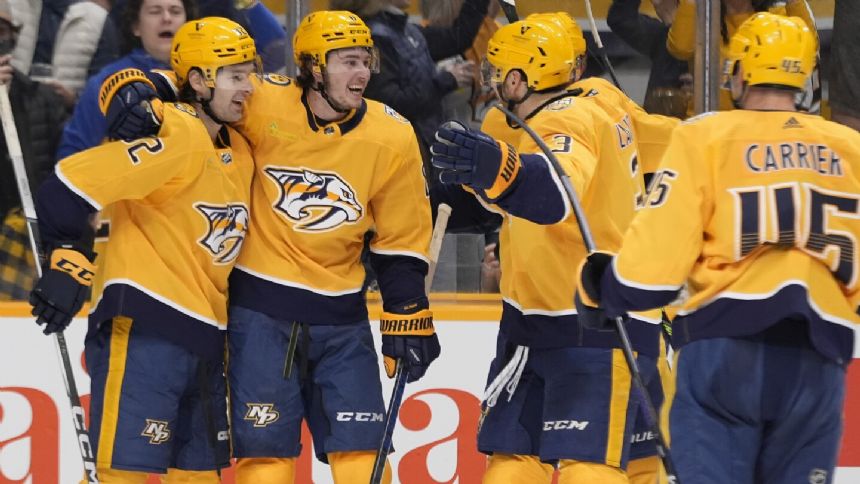 Glass' hat trick lifts Predators past Avalanche 5-1 for their 8th straight win