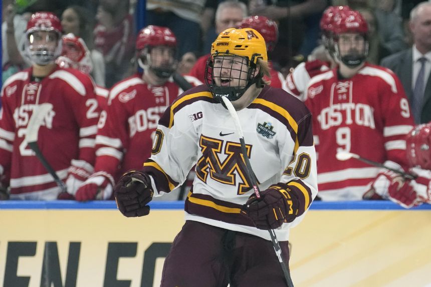 Gophers score 4 goals in 3rd, advance past BU in Frozen Four