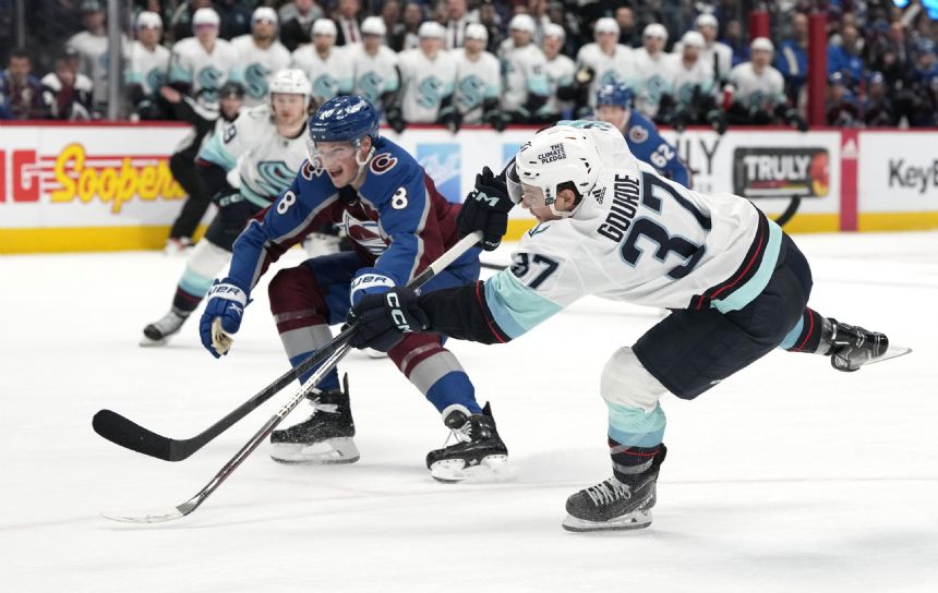 Gourde's OT goal lifts Kraken to 3-2 win over Avalanche