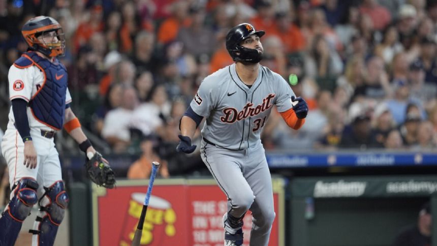 Greene homers twice and has a career-best 6 RBIs as Tigers rout Astros 13-5