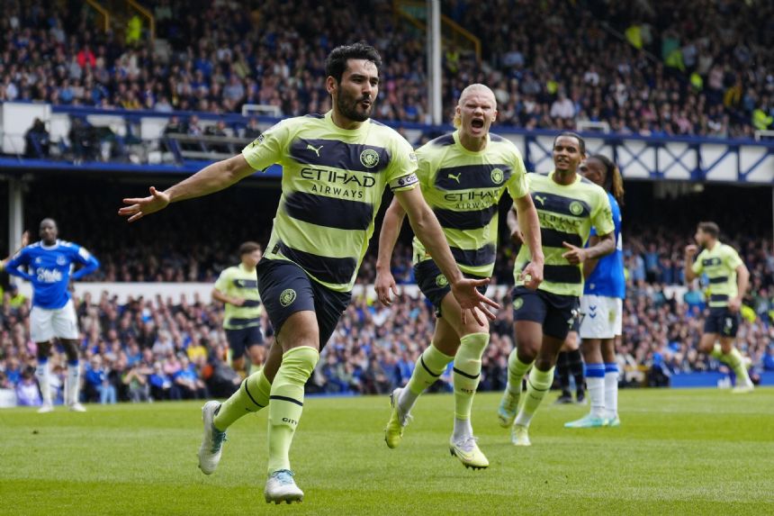 Gundogan and Haaland score as Man City beats Everton 3-0 in Premier League