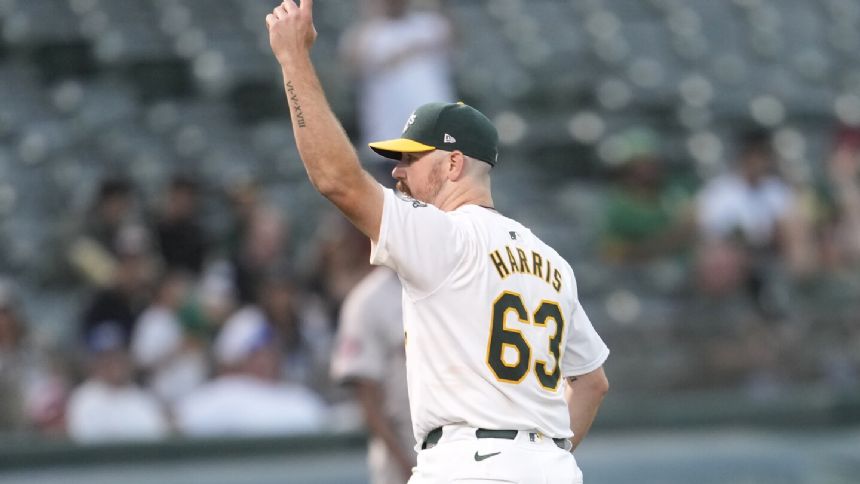 Hogan Harris and three Athletics relievers combine to blank Astros 4-0