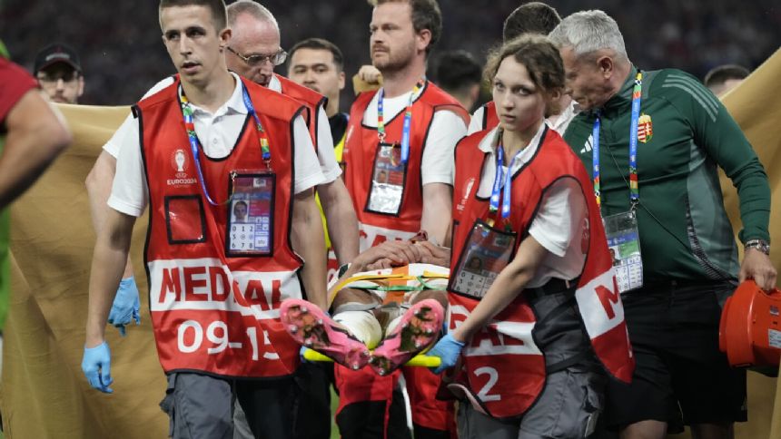 Hungary forward Varga needs surgery for facial fractures as UEFA defends medical response