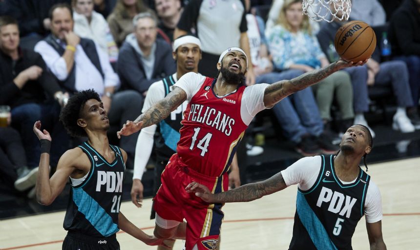 Ingram scores 29 as Pelicans rout Trail Blazers 124-90