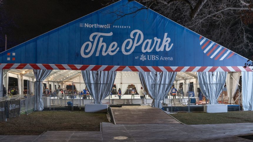 Islanders return to hockey roots, debuting pond hockey rinks outside UBS Arena at Belmont Park