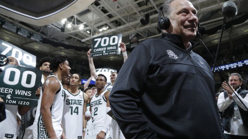 Izzo claims 700th victory in Michigan State's 81-62 romp over Michigan