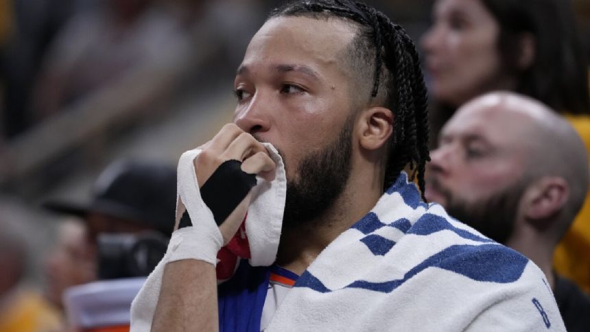 Jalen Brunson leaves Game 7 of the Eastern Conference semifinals with a broken left hand