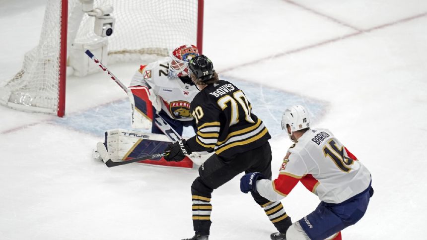Jesper Boqvist scores in OT as Bruins beat Panthers 3-2 to move 5 points up in Atlantic