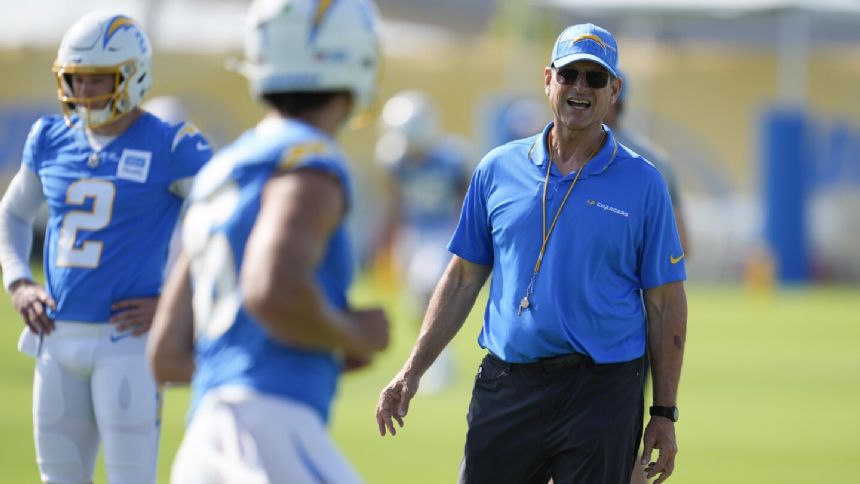 Jim Harbaugh's first practice, new facility give Chargers a feeling of rebirth