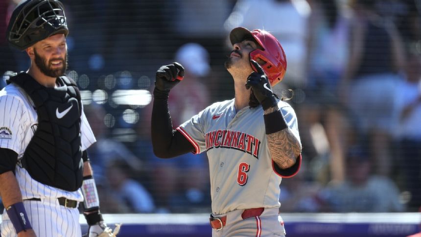 Jonathan India's grand slam caps a 6-run 9th inning as Reds rally past Rockies 12-7