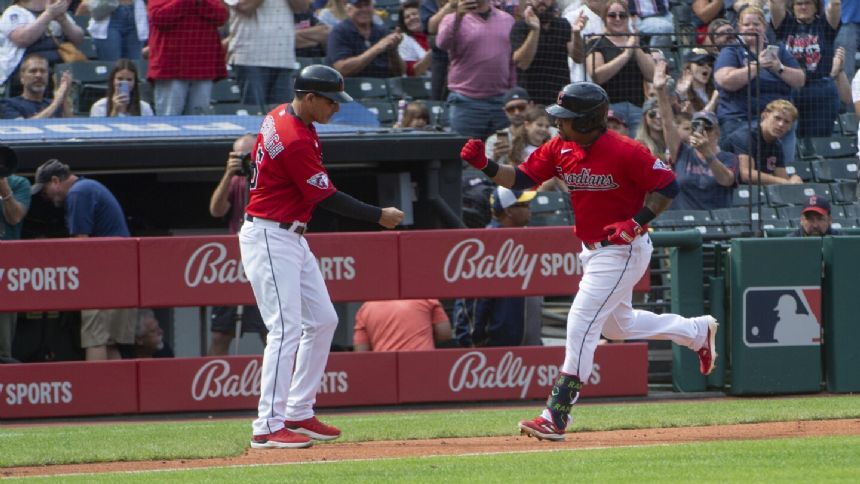 Jose Ramirez homers on birthday to trigger 9-run inning as Guardians rout Rangers 9-2, sweep series