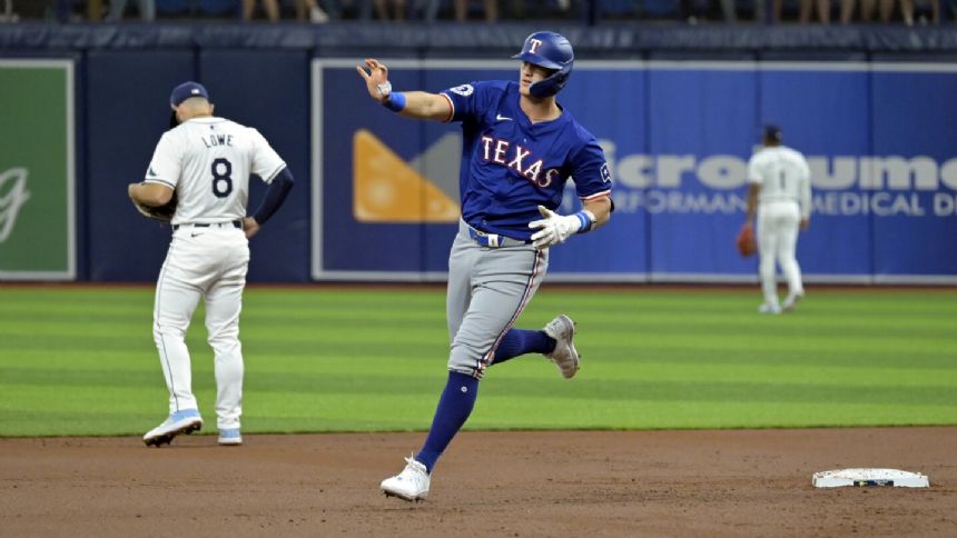 Josh Jung, Adolis Garcia homer to power Rangers to 9-3 rout of Rays