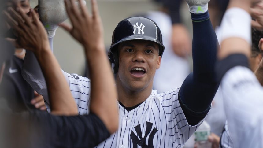 Juan Soto hits 2 of Yankees' 5 homers in 9-1 rout of Rays