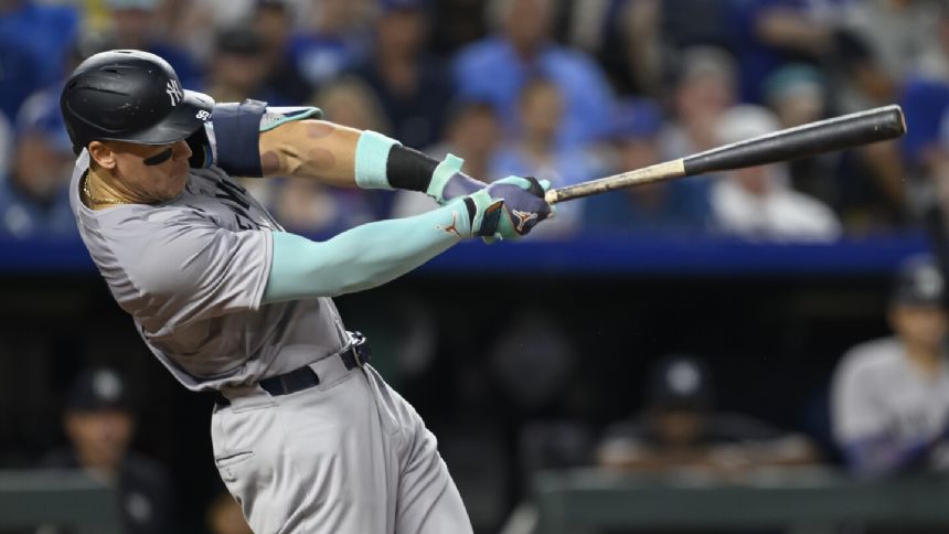Judge hits MLB-best 25th homer into center-field fountain and Yankees rout Royals 10-1