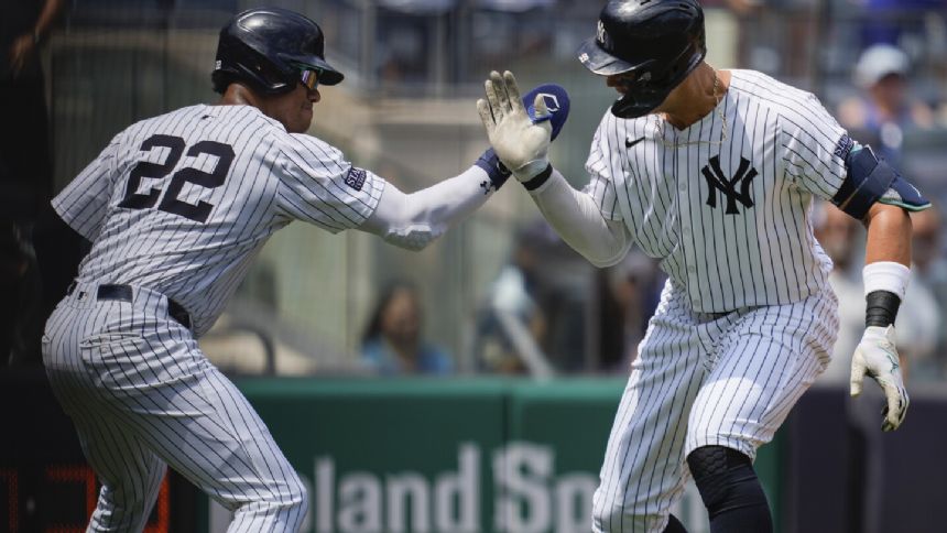 Judge hits MLB-high 41st homer, Volpe and Grisham also go deep as Yankees beat Blue Jays 8-3