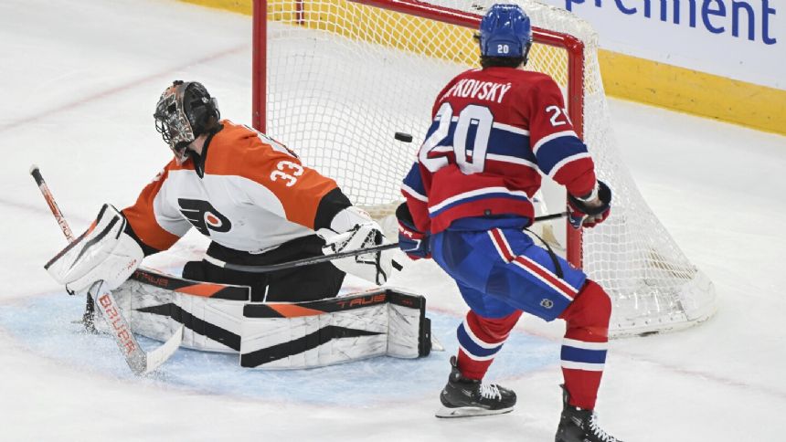Juraj Slafkovsky nets hat trick, Canadiens hand Flyers eighth straight loss in 9-3 blowout