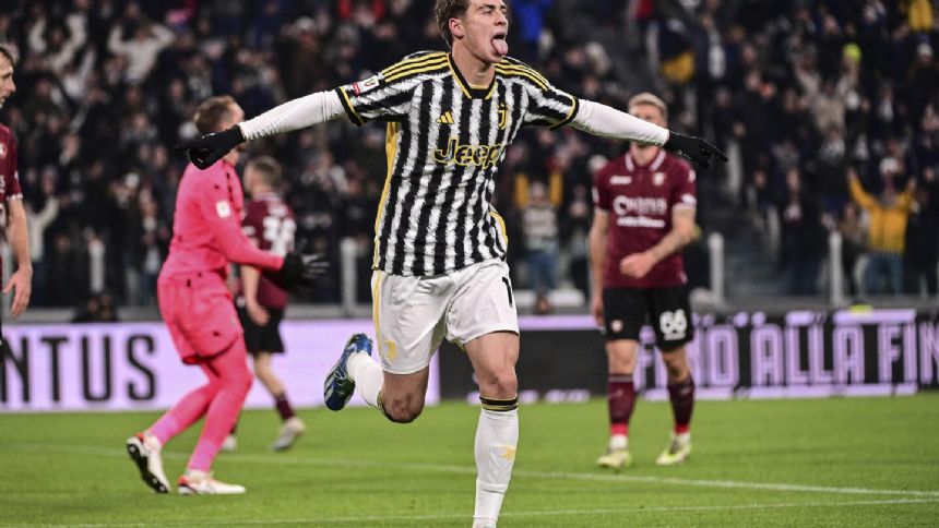 Juventus overcomes early deficit to rout Salernitana 6-1 and reach Italian Cup quarterfinals