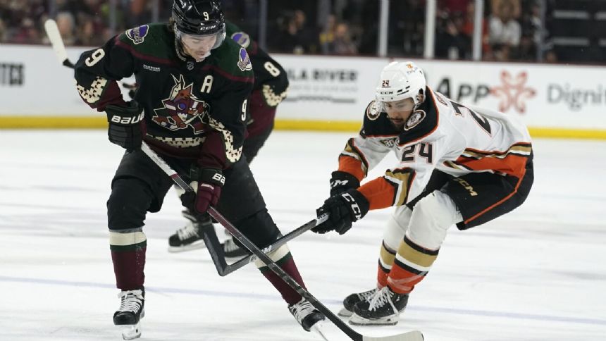 Keller, Zucker score, Arizona Coyotes beat Anaheim Ducks 2-1 for their best start in eight seasons