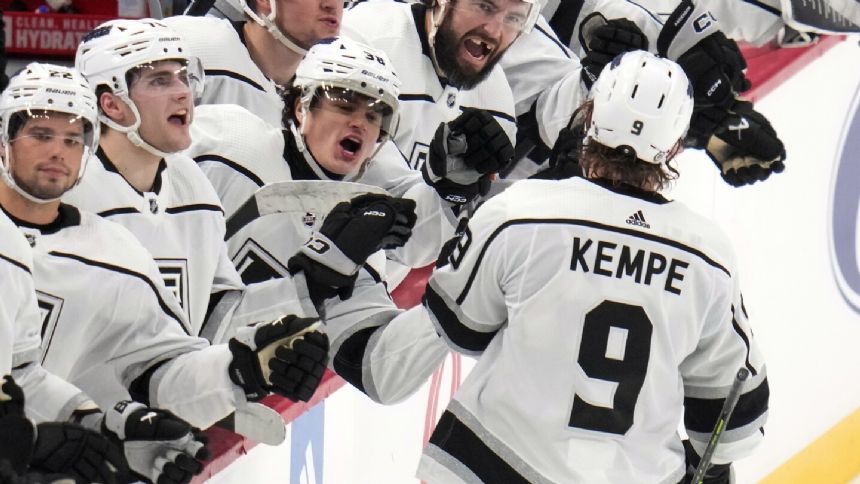 Kempe scores twice late as Kings spoil 'Jaromir Jagr Day' with 2-1 win over Penguins