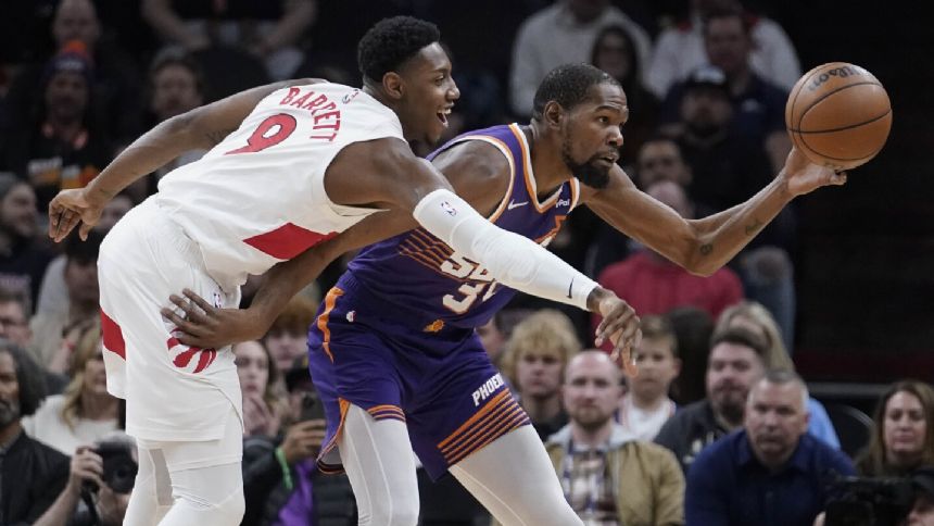 Kevin Durant scores 35, Grayson Allen adds 26 and the Suns beat the Raptors 120-113