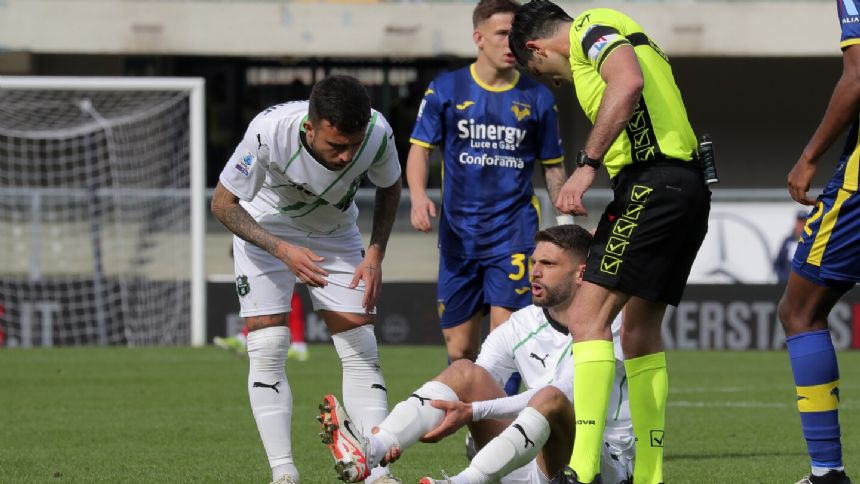 Key Italy forward Domenico Berardi injured playing for Sassuolo; could miss Euro 2024