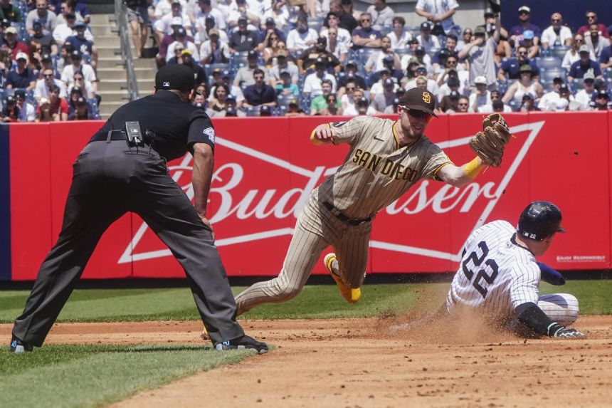 Kiner-Falefa helps Yankees top Padres in 10 innings