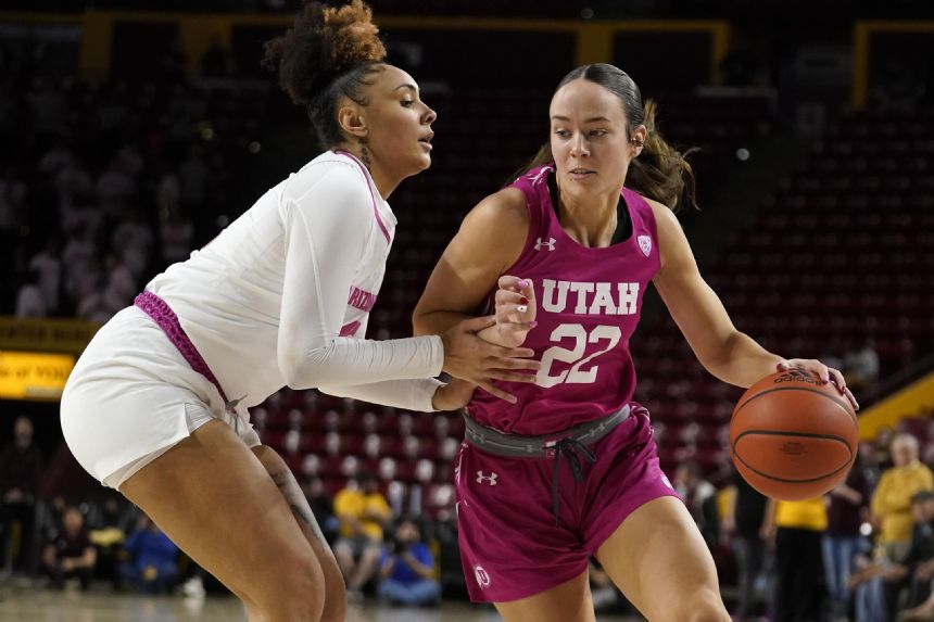 Kneepkens scores 20; No. 4 Utah stops Arizona State 74-69