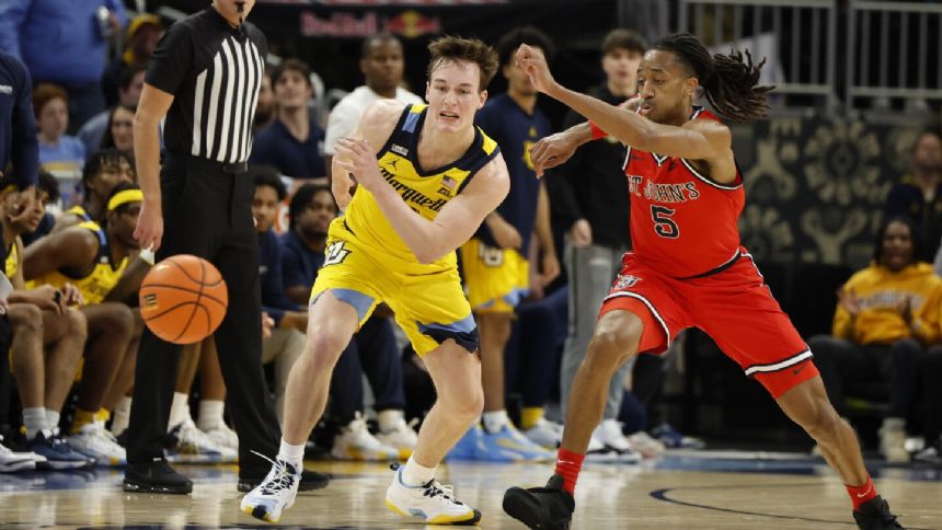 Kolek sparks 2nd-half rally as No. 7 Marquette beats St. John's 86-75 for 7th straight win