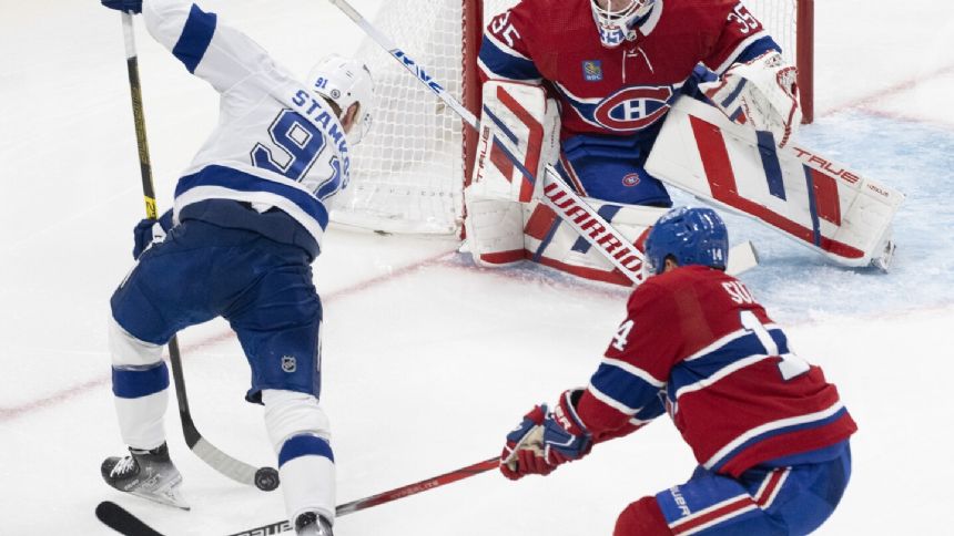 Kucherov scores early, Tomkins earns first NHL win as Lightning beat Canadiens 5-3