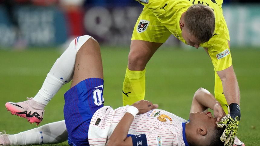 Kylian Mbappe sustained a fractured nose and will need to wear a mask to play on at Euro 2024