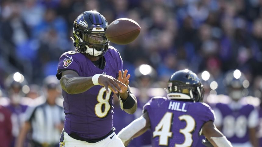 Lamar Jackson almost flawless as Ravens rout Lions 38-6 in a matchup of division leaders