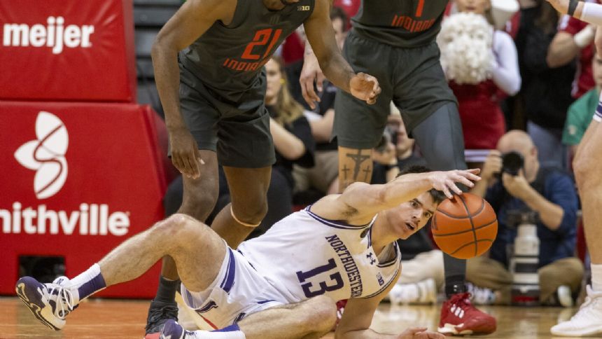 Langborg scores 26 points, Northwestern turns back late Indiana rally for 76-72 victory