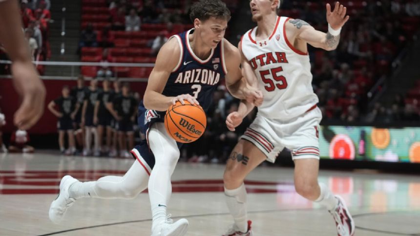 Larsson scores 27 to lead No. 8 Arizona past Utah 105-99 in triple overtime