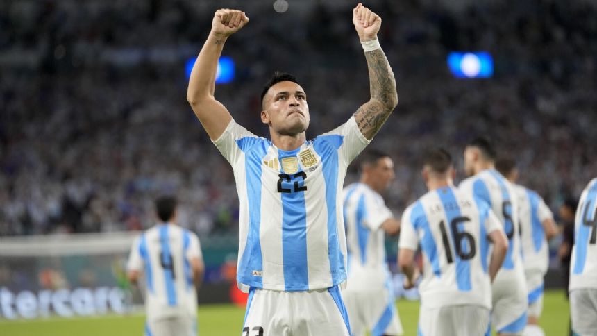 Lautaro Martinez scores twice and Argentina playing without Messi beats Peru 2-0 to end group play