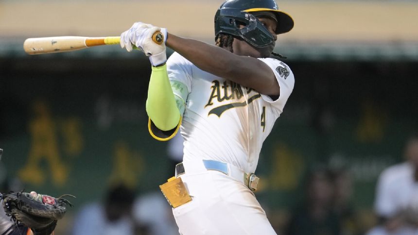 Lawrence Butler hits one of the A's five homers in an 8-2 win over the Astros