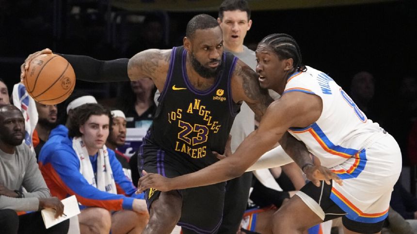 LeBron James, Anthony Davis lead the Lakers to a 112-105 win over the Oklahoma City Thunder