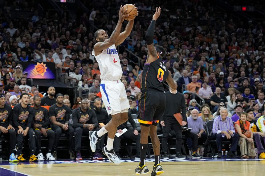 Leonard scores 38 to lead Clippers past Durant, Suns 115-110