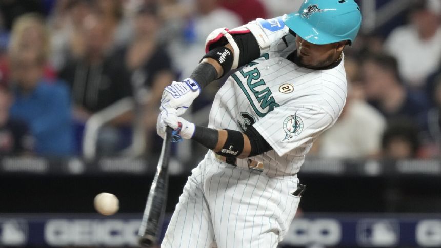 Luis Arraez scratched from Marlins' lineup because of left ankle sprain