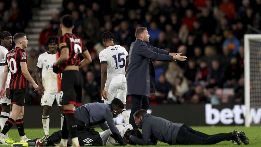 Luton captain Tom Lockyer collapses during Premier League match. He was carried away on a stretcher