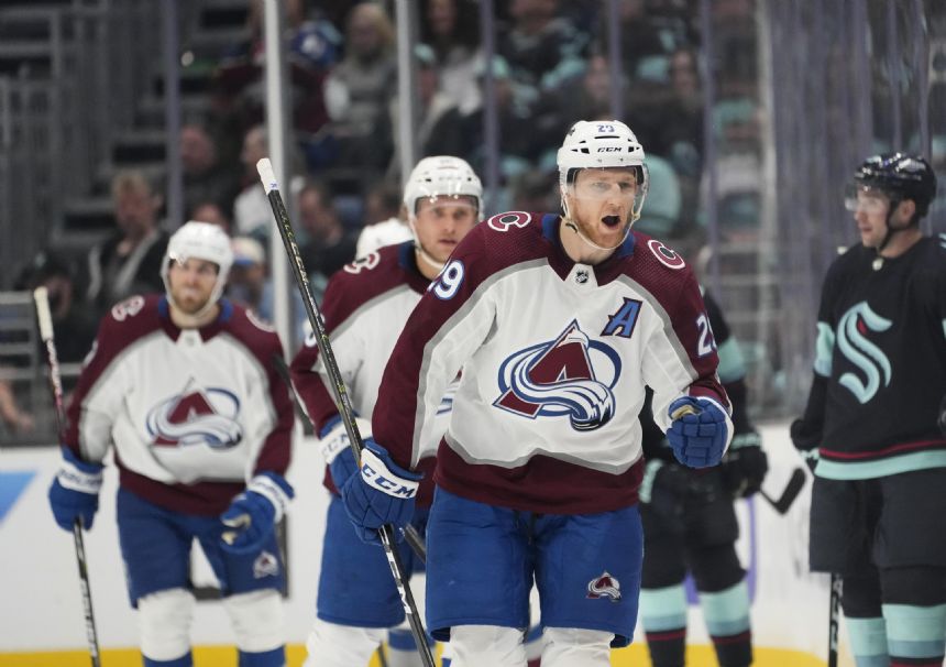 MacKinnon, Avalanche spoil Kraken's home playoff debut, 6-4