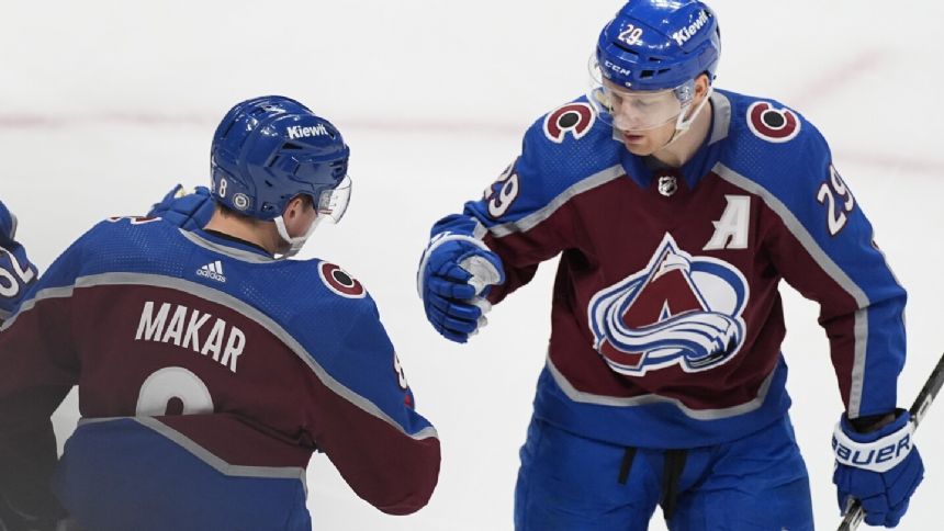 Makar has hat trick, MacKinnon extends home points streak to 31 in Avs' 7-2 win over Red Wings