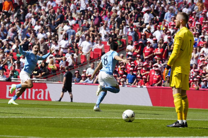 Man City's Gundogan scores inside 14 seconds for quickest goal in an FA Cup final