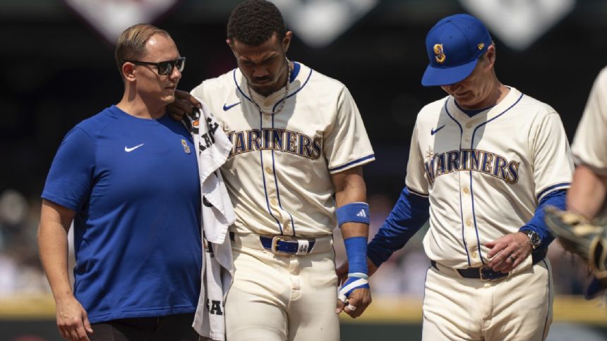 Mariners' Julio Rodriguez takes next step in recovery from ankle injury, no timeline on return