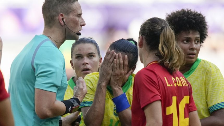 Marta sent off in Brazil's Olympic group finale with a direct red card